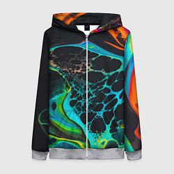 Толстовка на молнии женская Огни большого города, цвет: 3D-меланж