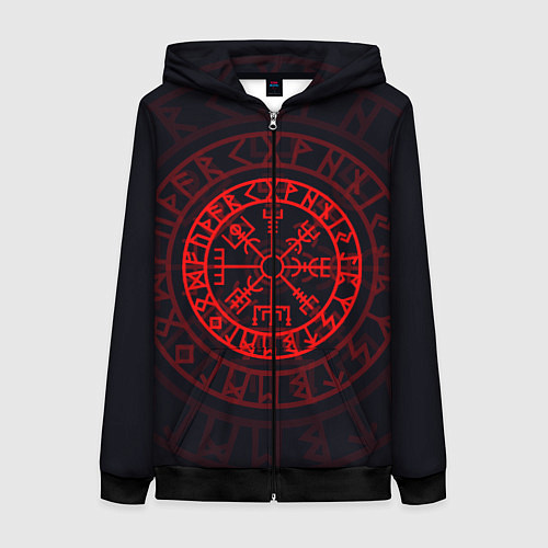 Женская толстовка на молнии Красный Вегвизир / 3D-Черный – фото 1