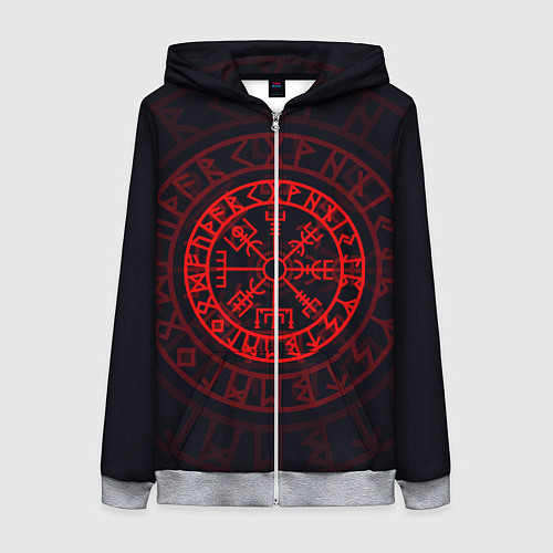 Женская толстовка на молнии Красный Вегвизир / 3D-Меланж – фото 1