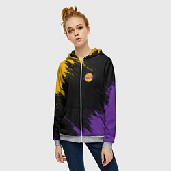 Толстовка на молнии женская LAKERS БРЫЗГИ КРАСОК, цвет: 3D-меланж — фото 2