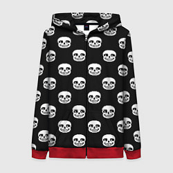 Женская толстовка на молнии UNDERTALE SANS SKULL FACE PATTERN УЗОР