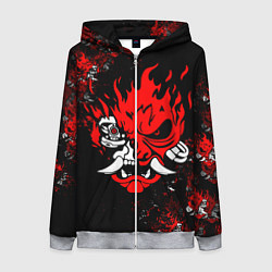 Женская толстовка на молнии SAMURAI CYBERPUNK 2077 LOGO