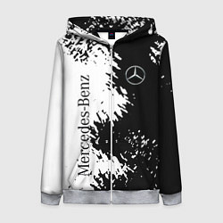 Толстовка на молнии женская Mercedes-Benz: Black & White, цвет: 3D-меланж