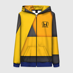 Толстовка на молнии женская Honda - Yellow, цвет: 3D-синий