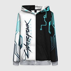 Толстовка на молнии женская Cyberpunk 2077 Game, цвет: 3D-меланж