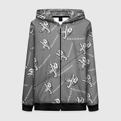 Толстовка на молнии женская Peugeot: Pattern, цвет: 3D-черный