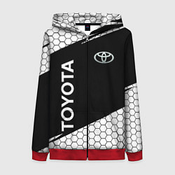 Толстовка на молнии женская Toyota Sport соты, цвет: 3D-красный