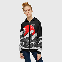 Толстовка на молнии женская Kisatsutai - Корпус бойни демонов, цвет: 3D-черный — фото 2