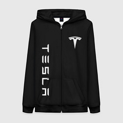 Женская толстовка на молнии Tesla Тесла логотип и надпись