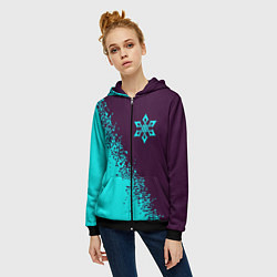 Толстовка на молнии женская ГЕНШИН ИМПАКТ - КРИО Арт, цвет: 3D-черный — фото 2