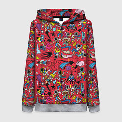 Толстовка на молнии женская Много космоса, цвет: 3D-меланж