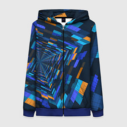 Толстовка на молнии женская Geometric pattern Fashion Vanguard, цвет: 3D-синий