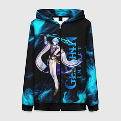 Толстовка на молнии женская Kamisato Ayato Камисато Аято, цвет: 3D-черный