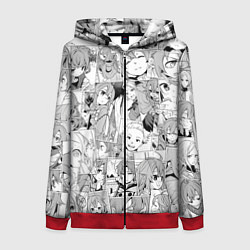 Толстовка на молнии женская Реинкарнация безработного паттерн, цвет: 3D-красный