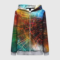Женская толстовка на молнии Portal - Neon Space - туннель из энергетических па