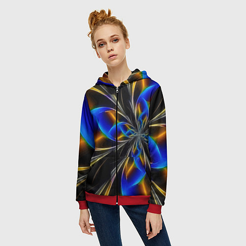 Женская толстовка на молнии Neon vanguard pattern Fashion 2023 / 3D-Красный – фото 3