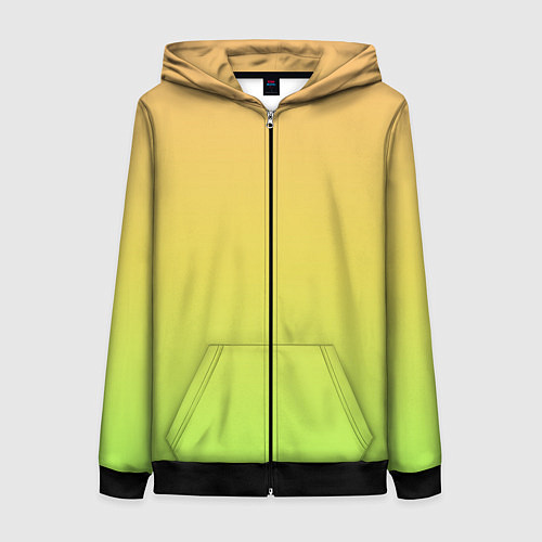 Женская толстовка на молнии GRADIEND YELLOW-GREEN / 3D-Черный – фото 1