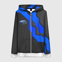 Толстовка на молнии женская SUBARU - СУБАРУ ТЕХНОЛОГИЧЕСКАЯ БРОНЯ, цвет: 3D-белый