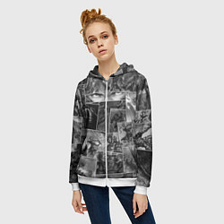 Толстовка на молнии женская Тёмные души комикс, цвет: 3D-белый — фото 2