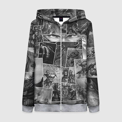 Женская толстовка на молнии Тёмные души комикс / 3D-Меланж – фото 1