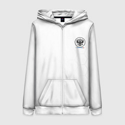 Толстовка на молнии женская Russia White Collection 20222023, цвет: 3D-белый