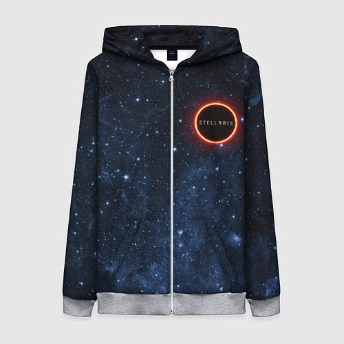 Женская толстовка на молнии Stellaris Black Hole Logo / 3D-Меланж – фото 1