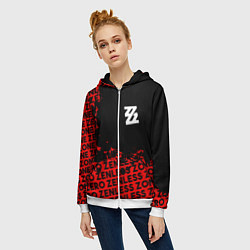 Толстовка на молнии женская Zenless Zone Zero капля арт, цвет: 3D-белый — фото 2