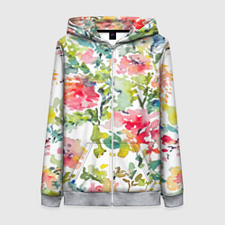 Женская толстовка на молнии Floral pattern Watercolour Summer