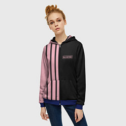 Толстовка на молнии женская BLACKPINK HALF BLACK-PINK MINI LOGO, цвет: 3D-синий — фото 2