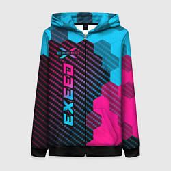 Толстовка на молнии женская Exeed Neon Gradient - FS, цвет: 3D-черный