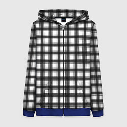 Женская толстовка на молнии Black and white trendy checkered pattern