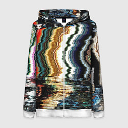 Толстовка на молнии женская Glitch pattern - fashion trend, цвет: 3D-белый