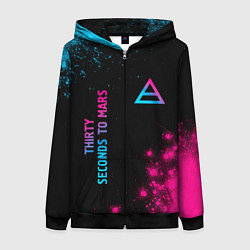 Женская толстовка на молнии Thirty Seconds to Mars Neon Gradient