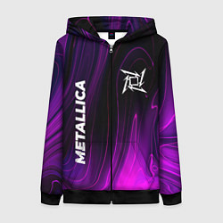 Толстовка на молнии женская Metallica violet plasma, цвет: 3D-черный