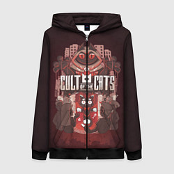 Толстовка на молнии женская Dark Cult Of The Cats, цвет: 3D-черный