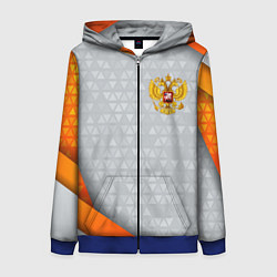 Женская толстовка на молнии Orange & silver Russia