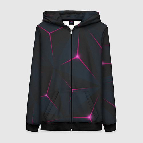 Женская толстовка на молнии Розовое созвездие / 3D-Черный – фото 1