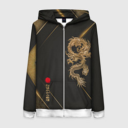 Толстовка на молнии женская Golden Dragon, цвет: 3D-белый