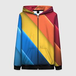 Женская толстовка на молнии Радужные полоски