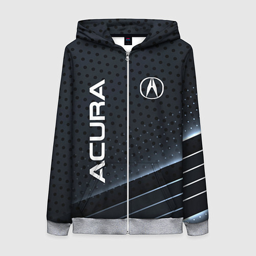 Женская толстовка на молнии Acura карбон / 3D-Меланж – фото 1