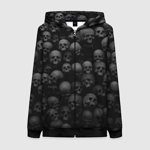 Женская толстовка на молнии Композиция из черепов - Dark / 3D-Черный – фото 1