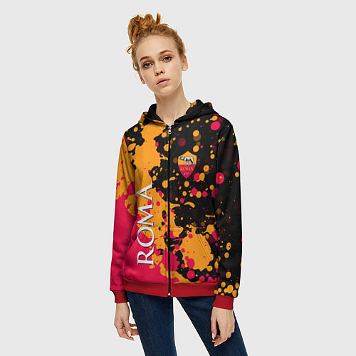 Женская толстовка на молнии Roma Краска / 3D-Красный – фото 3