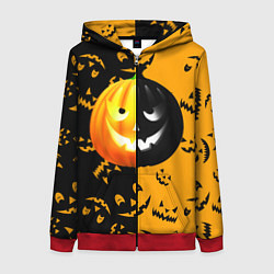 Женская толстовка на молнии Тыква на Хэллоуин