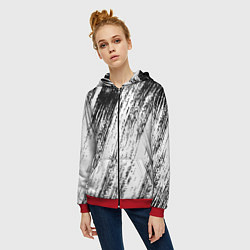 Толстовка на молнии женская Мокрый асфальт, цвет: 3D-красный — фото 2