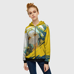 Толстовка на молнии женская Киберпанк: Бегущие по краю Ребекка, цвет: 3D-черный — фото 2