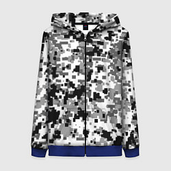 Толстовка на молнии женская Городской пиксель камуфляж, цвет: 3D-синий