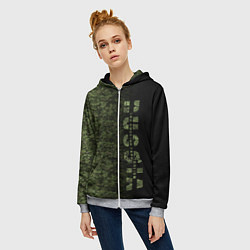 Толстовка на молнии женская Камуфляж Russian Federation, цвет: 3D-меланж — фото 2