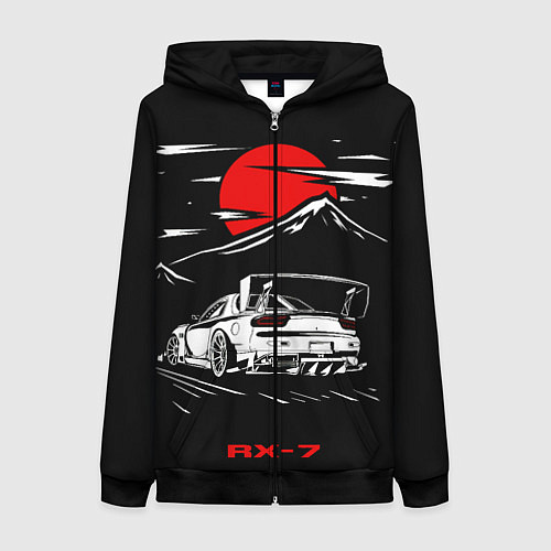 Женская толстовка на молнии Мазда RX - 7 JDM Style / 3D-Черный – фото 1