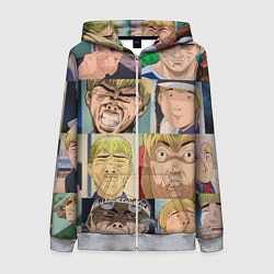 Толстовка на молнии женская Лицо ГТО, цвет: 3D-меланж