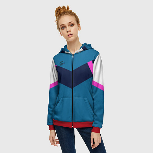 Женская толстовка на молнии FIRM в стиле 90х / 3D-Красный – фото 3